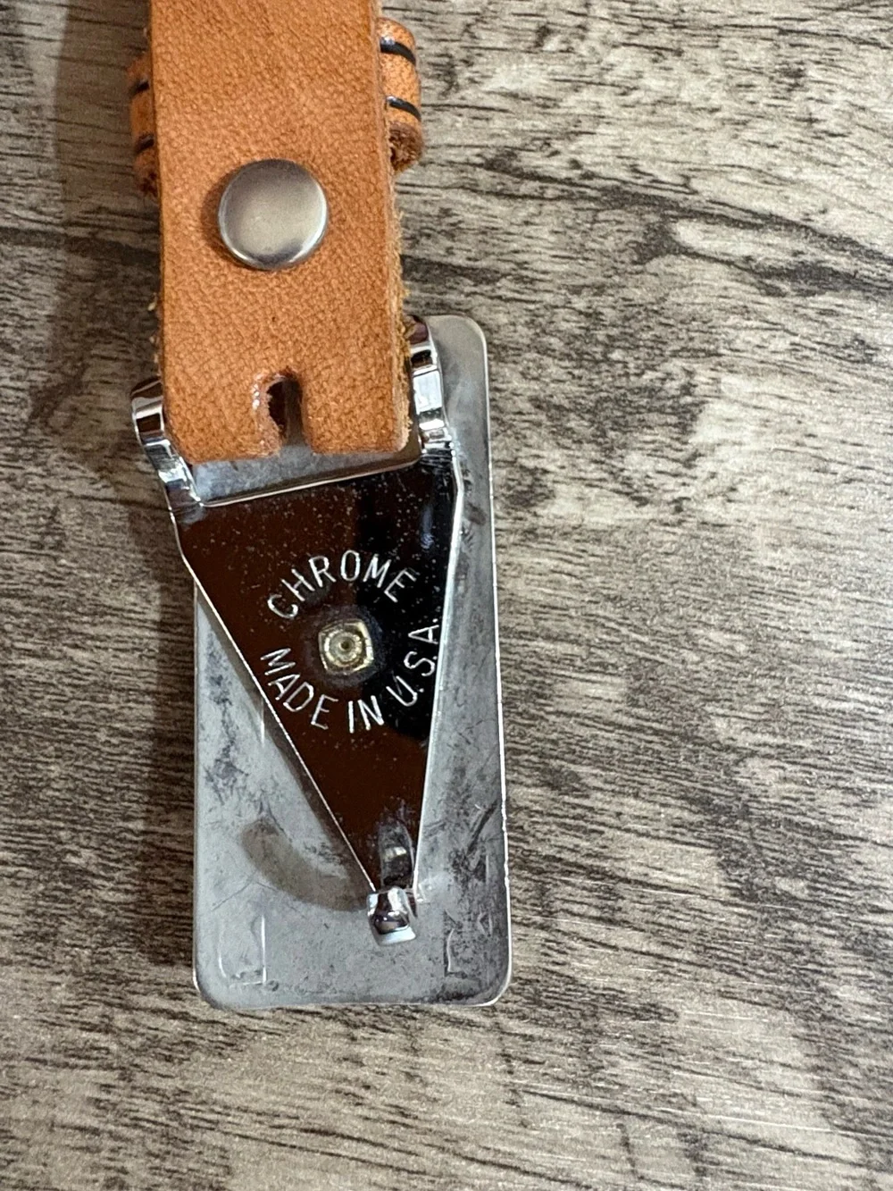 VINTAGE 50's CHAMBERS BELT CO. Brown LEATHER Silver BOOT BUCKLE Western BELT  26